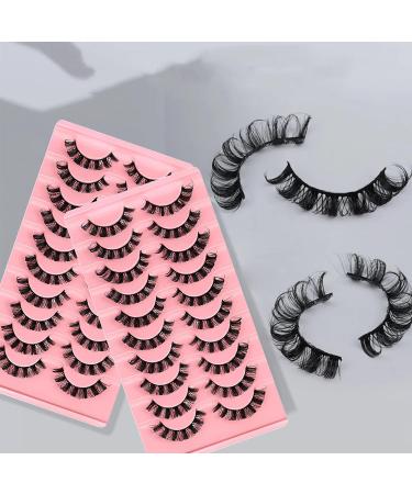 10 Pairs False Eyelashes Russian Strip Lashes Invisible Band Natural Look Fluffy Wispy Faux Mink Lashes Wispy Fluffy 3D Effect Hybrid Strip Lashes - Buy Online on GoSupps.com