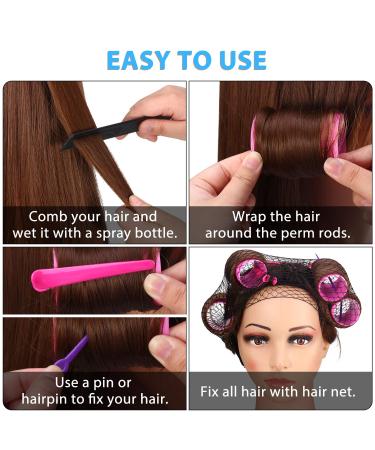 141-Piece Magnetic Hair Rollers Set - 60 Plastic Rollers, 60 Pins, 20 Clips, Hairnet | Versatile Sizes for All Hair Types - Buy Online on GoSupps.com