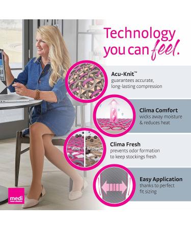 Mediven Comfort Women's Thigh High Compression Stockings 20-30 mmHg - Open Toe Leg Support Hosiery Semi-Transparent V Natural - International Shipping Available - Buy Online on GoSupps.com