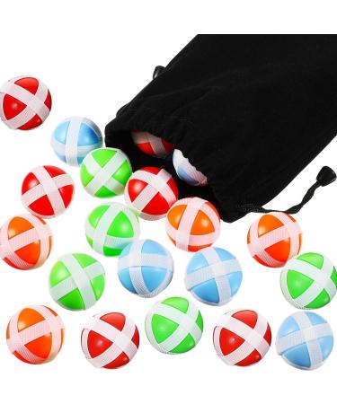 Skylety 20 Pieces Sticky Balls for Fabric Dart Board, Dart Hook and Loop Balls, Safe Sport Balls Toy Darts Game Accessories for Indoor and Outdoor Party Games, 5 Red, 5 Blue, 5 Green, 5 Orange Red, Blue, Green, Orange 1.34 Inch