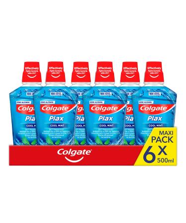 Colgate Mouthwash Plax Cool Mint 6 x 500 ml - fights up to 99% of bacteria