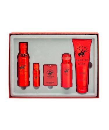 Beverly Hills Polo Club BHPC Ignite Cologne Gift Set for Men | 5 Piece Eau de Toilette Body Spray Deodorant Body Wash Fragrances - Buy Online on GoSupps.com