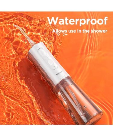 Bitvae Wireless Mouth Shower - 3 Cleaning Modes 6 Tips Waterproof Design 40 Days Use - Portable 260ml Oral Care Solution in Ice White - Buy Online on GoSupps.com