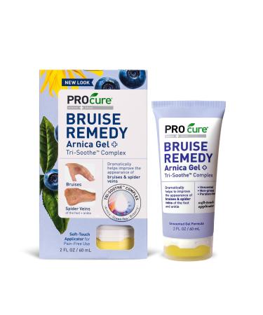 PROcure Remedy Gel with Arnica, Helps Improve the Appearance of Bruises & Spider Veins on the Foot and Ankle, Unscented & Paraben Free with Soft Touch Applicator, 2 Fl Oz