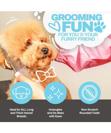 The Doodle Brush - Best Dog Comb for Goldendoodles & Labradoodles | Pet Comb for Medium & Long Hair Dogs | Metal Ridge & Fellkamm   - Buy Online on GoSupps.com