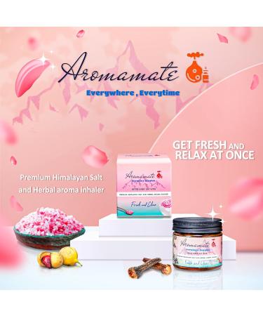 Aromamate Himalayan Pink Salt Nasal Inhaler with Lavender, Eucalyptus & Menthol Essential Oils - Natural Relief for Nasal Congestion & Fresh Breath - Buy Online on GoSupps.com