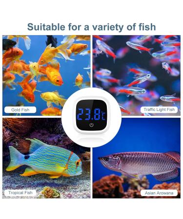 Ankilo Digital Aquarium Thermometer - Wireless Touch Screen LED Temperature Meter for Freshwater Saltwater & Reptiles | Black & White - Buy Online on GoSupps.com