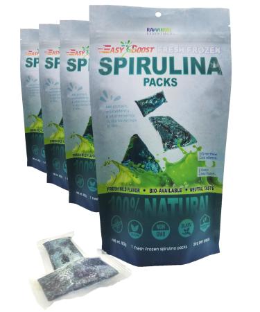 Easy Boost Fresh Frozen Spirulina Packs 100% Natural Non-GMO Vegan (4)