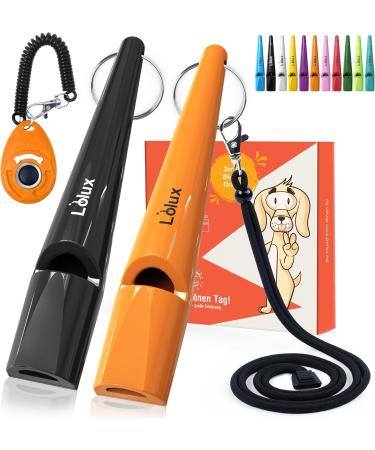 LIOLUX Dog Whistles with Clicker & Lanyard - Professional Training Pipe for Dogs | Loud & Clear R tter Refraction (Orange/Black) - Shop Now! - Buy Online on GoSupps.com