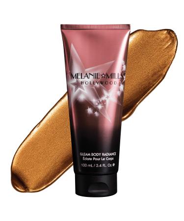 Melanie Mills Hollywood Gleam Body Radiance All In One Makeup  Moisturizer & Glow For Face & Body - Deep Gold  3.4 fl.oz.