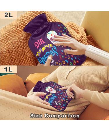Shop Naanle Skull Dia de los Muertos Hot Water Bottle - 2L Transparent Cover for Pain Relief & Heat Therapy - Buy Online on GoSupps.com