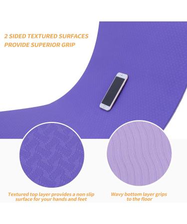 AJIEVWU 11-Piece Yoga Beginners Kit - Yoga Blocks, Strap, Ball, Mat with Carry Strap, Net Bag - Purple Yoga Set for Women Men - Buy Online on GoSupps.com