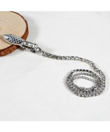 Rhinestones Snake Hair Chains Punk Crystal Tassel Hair Clip Chains Decorative Hairpin Headpiece for Women SET2 - Buy Online on GoSupps.com