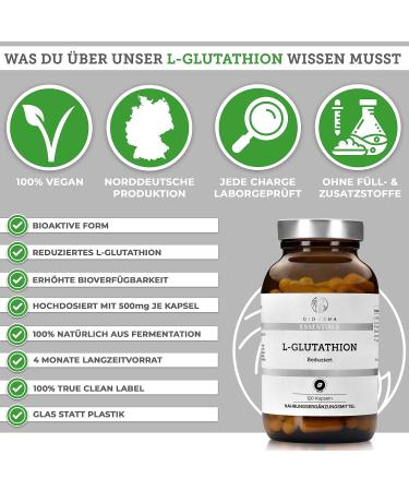 Qidosha L-Glutathione 500mg Capsules - Test Winner 01/2024 | High Dose Fermented Formula | 120 pcs for Optimal Health - Buy Online on GoSupps.com