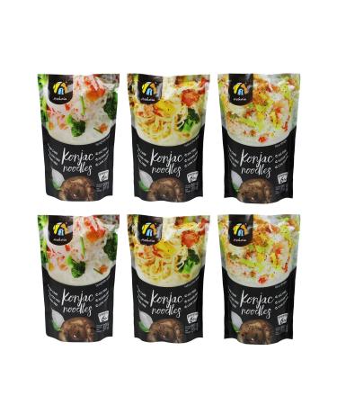Hethstia Shirataki Noodle Low-Carb Pasta and Rice Variety Pack- Spaghetti, Fettuccine and Rice, Low Calorie Konjac Pasta Gluten Free, Vegan, Keto and Paleo-Friendly(9.52 oz, 6 Packs) Variety 1 Count (Pack of 6)