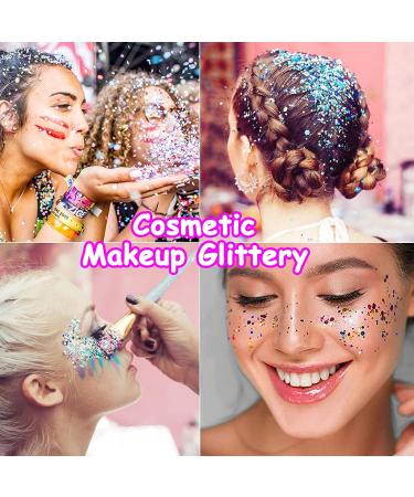 Hemoer Holographic Chunky Glitter | Turquoise 100g - Craft Glitter for Resin Face Nail Body & Slime - Perfect for Festivals & Parties - Buy Online on GoSupps.com