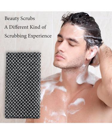 Japanese Exfoliating Towel Extra Long Exfoliating Washcloth for Men Women Exfoliation Black Cloth Loofah Back Bath Exfoliation 3D Black Grid 1Pcs - Buy Online on GoSupps.com