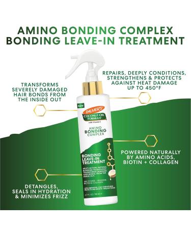 Palmer's Amino Bonding Complex Leave-In Conditioner Spray - Coconut Oil & Vitamin E Heat Protectant Anti-Frizz Treatment for All Hair Types - 6.7 fl. oz - Buy Online on GoSupps.com