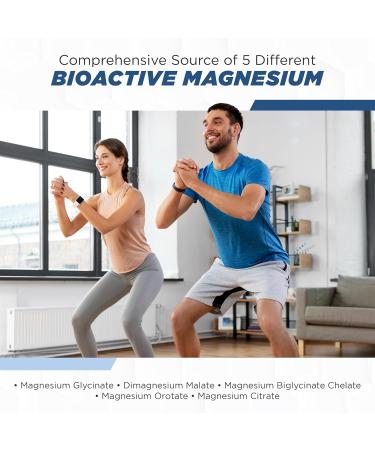 BioMag 5 Magnesium Complex Supplement for Women and Men 100 Capsules - Formulated in USA - BioActive and BioAvailable Magnesium Glycinate Malate Citrate Orotate and Biglycinate Chelate Supplements - Buy Online on GoSupps.com