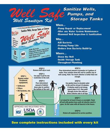 USDA Food Grade Well Safe Well Sanitizer Kit - Purify Well Water & Storage Tanks - Improve Taste & Smell - Easy to Use - Buy Online on GoSupps.com