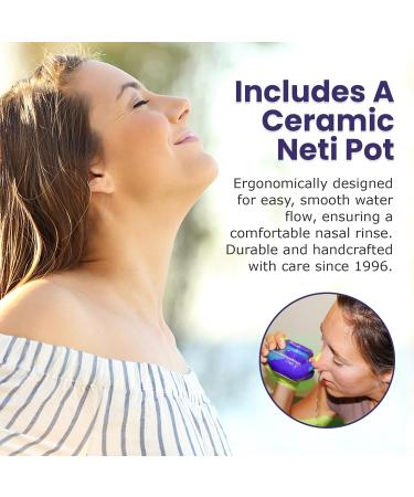 Baraka Sinus Ayurvedic Care Bundle - Includes Handcrafted Ceramic Neti Pot French Atlantic Grey Neti Salt (2-oz) Dry Nose Oil (1-oz) for Sinus Relief Hydrates Nasal Passages Lightweight - Purple - Buy Online on GoSupps.com