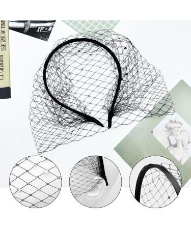 EUPSIIU Black Mesh Veil Headband Bridal Wedding Veil Headband Women Headpiece Lace Headband Tea Party Fascinator Veil Mesh Headband 1920s Headpiece for Women Girl Hair Clip (One Size Black) - Buy Online on GoSupps.com