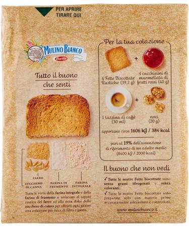 Mulino Bianco Biscottate Le Rustiche Lot of 12 biscuits Biscottate 315 g + Pulp Italian Gourmet Pulp 400 g - Buy Online on GoSupps.com