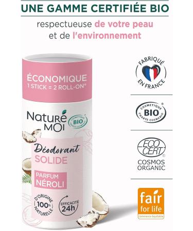 Natur Moi - Solid deodorant - 24h effectiveness - Women's deodorant with coconut oil and organic shea butter - Neroli fragrance - 100% natural origin - 30 g - Made in France - Buy Online on GoSupps.com