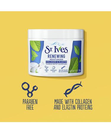 St. Ives Collagen & Elastin Facial Moisturizer 10 oz - Paraben Free, Dermatologist Tested, Cruelty Free - Unscented, Renewing Formula - Buy Online on GoSupps.com