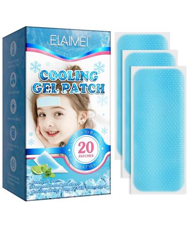 Cooling plaster 20 pieces Cooling gel pad for children - gentle fever reducer pain relief and headache relief cooling