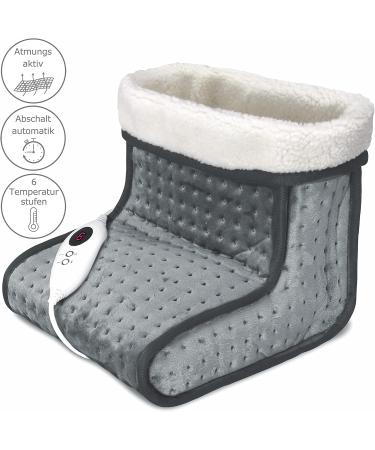 MONZANA Electric Foot Warmer - 6 Heating Levels 90 Min Timer Washable Grey - Overheat Protection & Comfort for Cold Feet - Buy Online on GoSupps.com