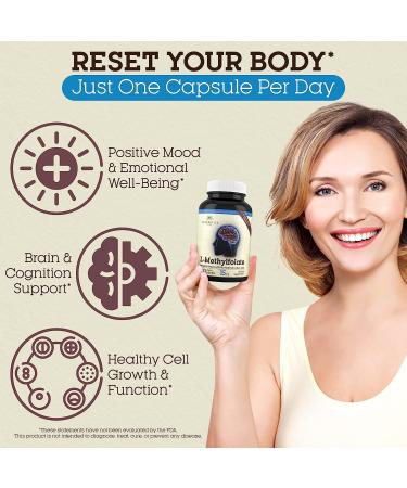 Teraputics L-Methylfolate 15mg | 120 Vegan Capsules | Premium 5-MTHF Supplement for Mood & Brain Support - Non-GMO, Gluten-Free - Buy Online on GoSupps.com