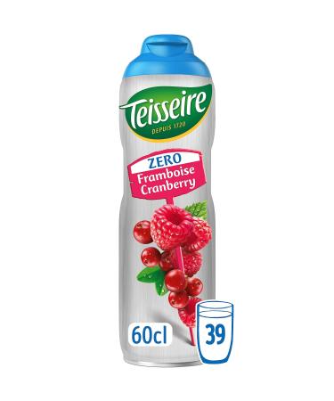 Teisseire Zero Sugar Raspberry Cranberry Syrup for Refreshing Drink Cocktails Bottle 60cl