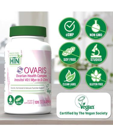 Health Thru Nutrition OVARIS | Ovarian Health Complex | Inositol 40:1 Myo to D-Chiro | Hormonal & Ovary Function Support | Vitamin B8 Supplement for Women | Certified Vegan Non-GMO | Pack of 120 120 Count (Pack of 1) - Buy Online on GoSupps.com