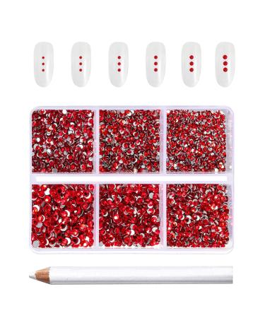 Beadsland 7200PCs flatback rhinestones clear street stones nail gemstones round crystal rhinestones for handicrafts mixed 6 sizes with wax pencil kit SS3-SS10 light red light Siam - Buy Online on GoSupps.com