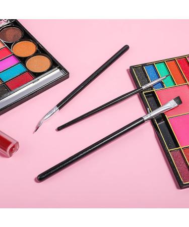Lusofie 3pcs Eyeliner Brush Set - Professional Eye Makeup Brushes for Angled Eyeliner, Concealer, and Beveled Eyebrows - Buy Online on GoSupps.com