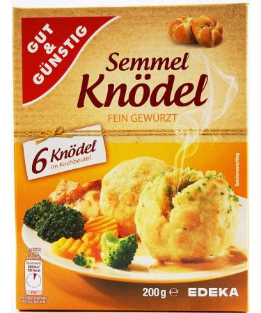 Gut & cheap Semmel dumplings in the cooking bag finely seasoned 4-pack (4 x 200g) ideal for Sunday dinner dinner and for roasting |4 x 6 dumplings in the cooking bag