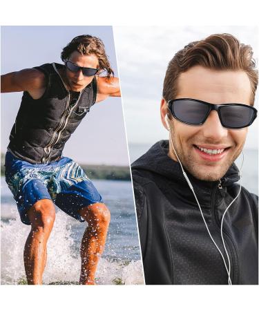 Cindeer Men's Polarized Wrap Around Sports Sunglasses - Red/Gray/Black (6 Pairs) | UV Protection for Hiking - Buy Online on GoSupps.com