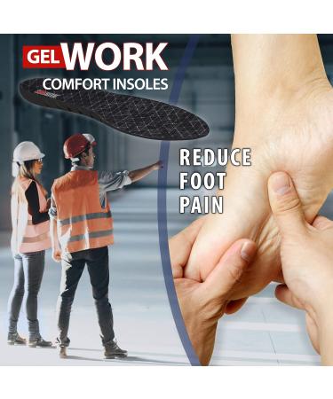 JOB SITE Therapeutic Massaging Gel Insoles for Women 6-11 | Comfort & Support Fight Fatigue Sweat & Odor | Trim to Fit Multicolor - Buy Online on GoSupps.com