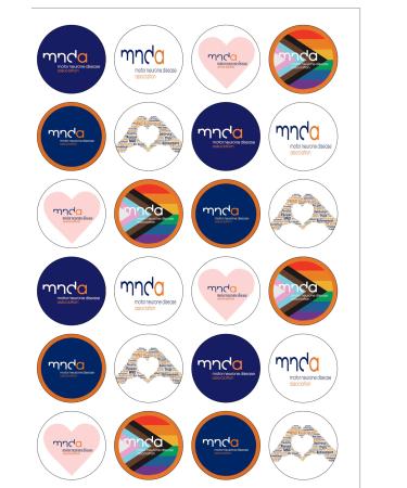 24 Pre-Cut MND Charity Awareness Themed Edible Wafer Paper Cake Toppers Decorations