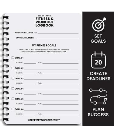 Ultimate Fitness Journal: Gym Workout Log Book 6 x 8 Inches - Track 100 Workouts for Men and Women - Exercise Weightlifting Training Diary - Set Goals and Track Progress (Black) - Buy Online on GoSupps.com