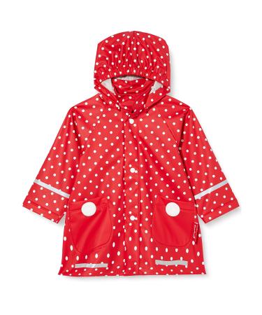 Playshoes Unisex Kid's Regenjacke Wind and Waterproof Raincoat Rainwear 116 red dots