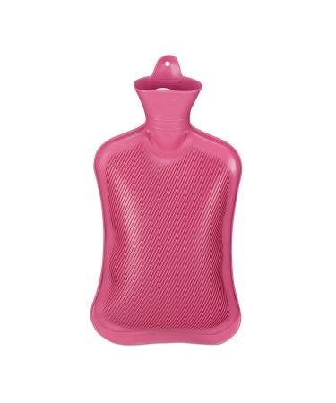 Relaxdays hot water bottle without cover durable safe hot water bottle 2 L bed bottle odorless natural rubber pink 1 piece