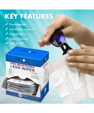 Premoistened Lens and Glass Cleaning Wipes - Portable Travel Cleaner for Glasses  Camera  Cell Phone  Smartphone  and Tablet - Disposable  Quick Drying  Streak Free - Individually Wrapped  Pack of 200 - Buy Online on GoSupps.com