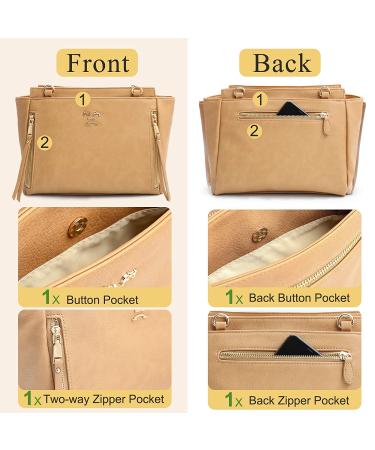 Mini Diaper Bag by Miss Fong | Crossbody Diaper Bag Purse with 7 Organizers, 2 Insulated Pockets, Adjustable Strap | Peanut Design - Buy Online on GoSupps.com