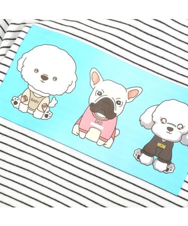 Ranphy Cotton Striped Pajamas for Small Dogs - Cute 4-Legged Hoodie Jumpsuit Pet Coat & Overall - Perfect for Puppies - Size L (Back: 30cm Breast: 42cm) - Black - Buy Online on GoSupps.com