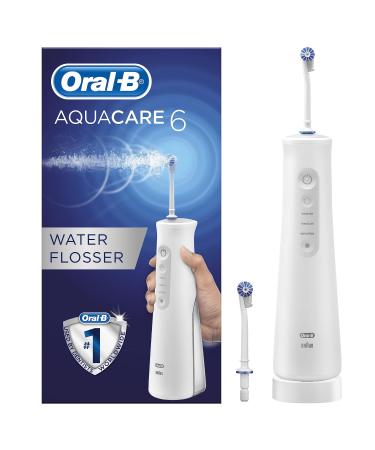 Oral-B Aquacare 6 Pro-Expert Water Flosser Featuring Oxyjet Technology Oral Irrigator with 6 Cleaning Modes 2 Pin UK Plug