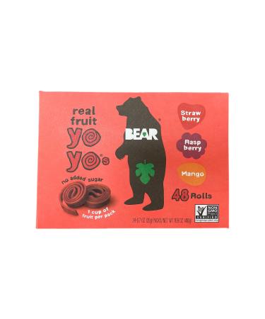 Bear The Big Cave Lot de 24 rouleaux de fruits Yoyos Mangue framboise fraise