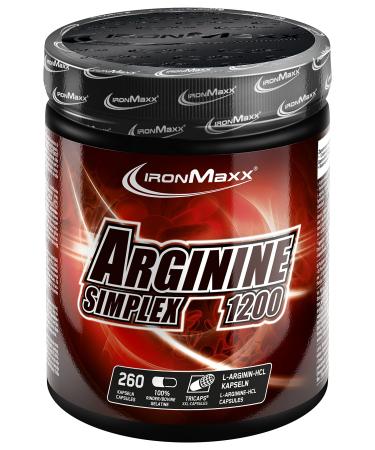 IronMaxx Arginine Simplex 1200 - L-Arginine Amino Acid - 260 XXL capsules (tricapsules)