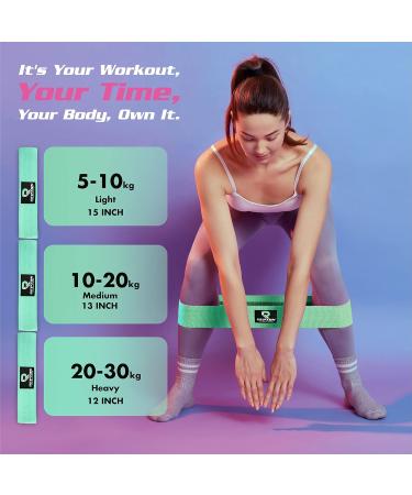 3 Sets Resistance Bands for Glutes, Hips, and Legs | Non-Slip Booty Band for Home Gym Workout | Ideal for Fitness, Yoga, Pilates | Physio Resistant Loop Aqua - Women and Men - Buy Online on GoSupps.com